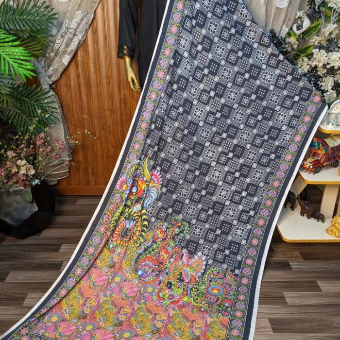 Floral Black & White (Lawn)